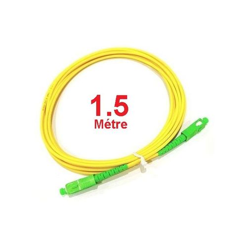 Cable Fibre Optique 1,5M , Jarretière Simplex Monomode 1.5 Métres SC/APC SC/APC
 Fiche Technique et Prix au Maroc