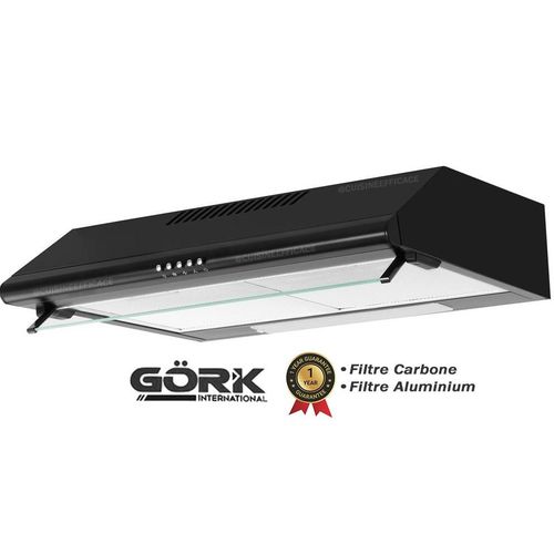 Gork Hotte Encastrable - 70cm-noir-2 moteur-2 filtres
 Fiche Technique et Prix au Maroc