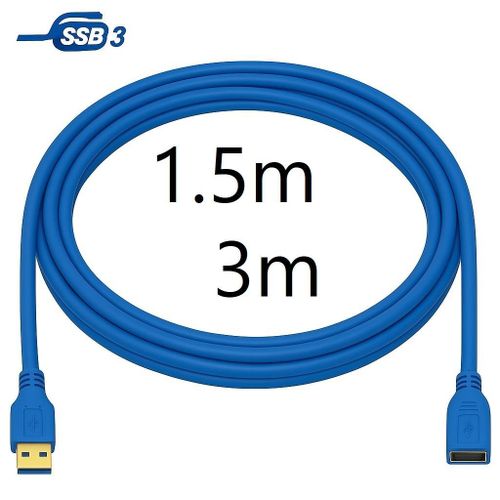 Câble USB 3.0 Extension A Mâle vers Femelle – 1,5 m ou 3 m – Haute Vitesse
 Fiche Technique et Prix au Maroc