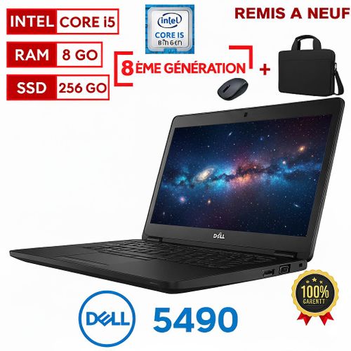 DELL Ultraportable Latitude E5490 - 14" - Intel Core i5 - 8ème génération - 8 Go RAM - 256 Go SSD - Windows - Full HD - Cartable et souris gratuit - Remis à neuf
 Fiche Technique et Prix au Maroc