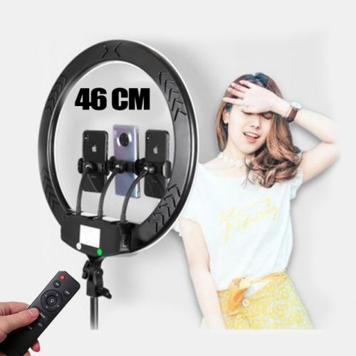 Astro Lighting Ring Light 46cm avec télécommande + Tripode 2.1 m pour Make-up Artiste / YouTube / TIKTOK
 Fiche Technique et Prix au Maroc