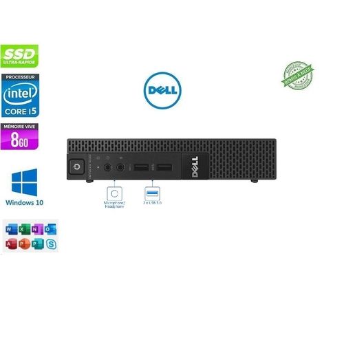 DELL PC mini Optiplex 3020M  i5-4Th Gen-RAM 8Gb- SSD128GB -Remis a neuf
 Fiche Technique et Prix au Maroc