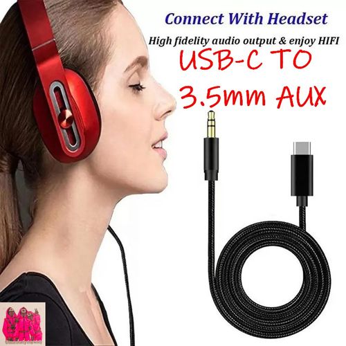 Câble auxiliaire USB- C To 3.5mm Aux 1 mètre qualité supérieure + Sticker
 Fiche Technique et Prix au Maroc
