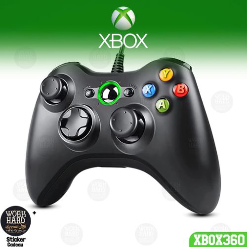 Manette Gamer filaire compatible pour XBOX ,PC+Sticker cadeau
 Fiche Technique et Prix au Maroc