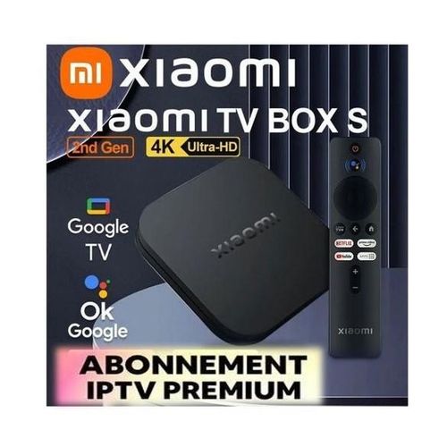 XIAOMI MI TV Box S (2nd Gen) 4K plus abonnement IP Quad-Core 2/8GB Google TV
 Fiche Technique et Prix au Maroc