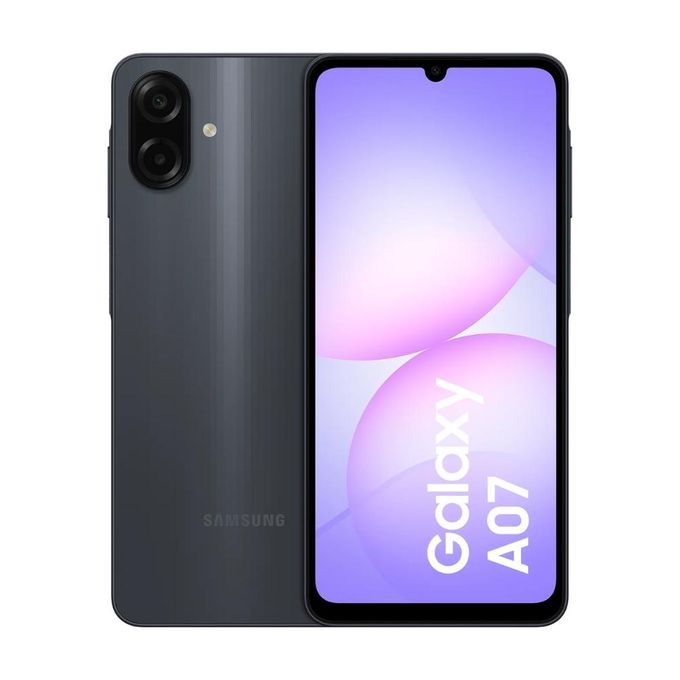 Samsung Galaxy A07 – 6.7" – 64 Go – 4 Go RAM – Helio G99 – 5000 mAh/25W – 50MP – Noir
 Fiche Technique et Prix au Maroc