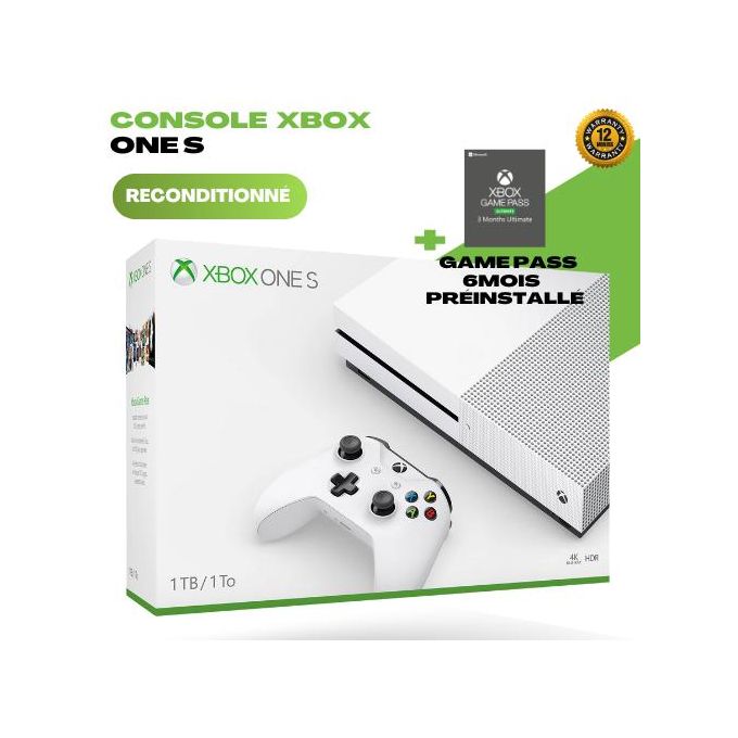 XBOX One S Console– Comme Neuve – Avec Boîte + 6 mois Abonnement
 Fiche Technique et Prix au Maroc