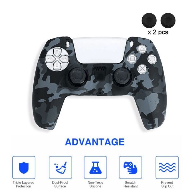 Étui pour manette de jeu en silicone souple antidérapante pour PS5
 Fiche Technique et Prix au Maroc