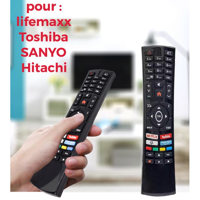 Télécommande de télévision pour lifemaxx,Toshiba,SANYO,Hitachi
 Fiche Technique et Prix au Maroc