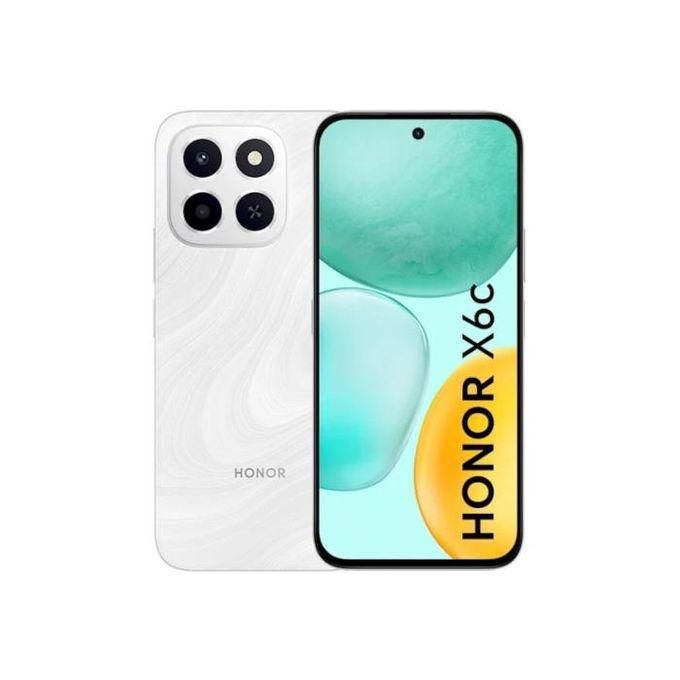 Honor X6c 6.6" (256GB / 6GB jusqu'à 12Go ) - 5300 mAh/35W - 50MP - AI Button AI Eraser - Moonlight White
 Fiche Technique et Prix au Maroc