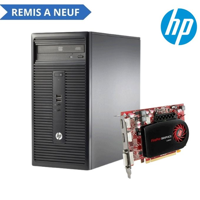 Hp Prodesk 280 G1 MT Intel i5-4590s 8Gb Ram 512GB SSD AMD V4900 1GB Remis à Neuf
 Fiche Technique et Prix au Maroc