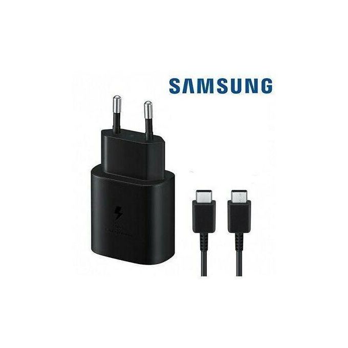 Samsung Chargeur 25W Ultra rapide secteur officiel USB C avec câble USB C 
 Fiche Technique et Prix au Maroc