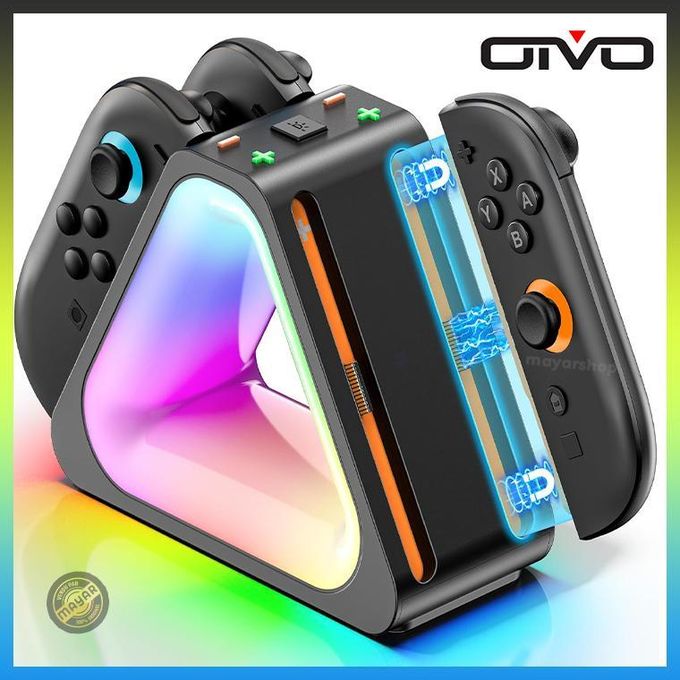 Otvo Station de Charge pour Manettes Switch 2 – Dock de Chargement pour 4 Joy-Con – Éclairage RGB 7 Modes – Charge Rapide 2,5 Heures – Indicateurs LED – Câble USB Inclus
 Fiche Technique et Prix au Maroc