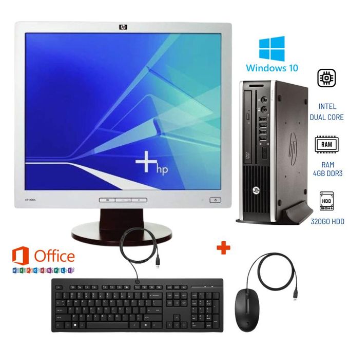 Hp Compaq Elite 8000 USDT + Écran 17" - Intel Dual Core - 4Go RAM - 320Go HDD - PC Bureau Complet
 Fiche Technique et Prix au Maroc