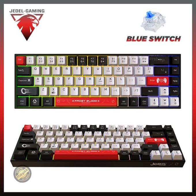 Jedel Clavier Gaming Mécanique KL-68 RGB 68 Touches – Blue Switch – Rétroéclairage Multicolore – Anti-Ghosting – USB Type-C – Compatible Windows & Mac
 Fiche Technique et Prix au Maroc