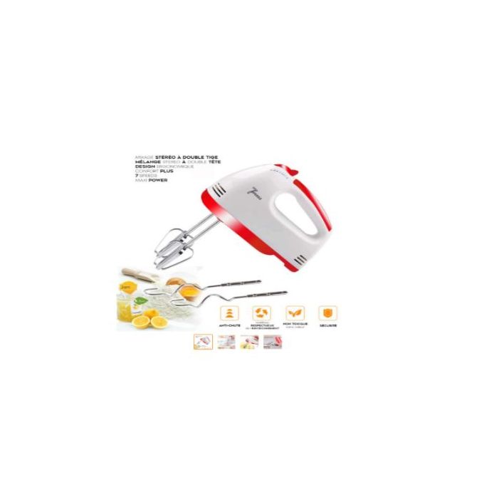 General Batteur Électrique À Main - 7 Vitesses - 100W - Multicolore - Ergonomique.
 Fiche Technique et Prix au Maroc