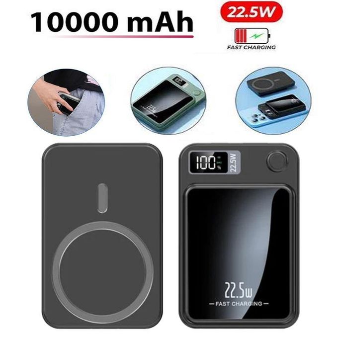 Power bank Magsafe 10000 mAh 22.5W, PD20W, USB, Type C, Chargeur magnétique sans fil Qi à charge rapide
 Fiche Technique et Prix au Maroc