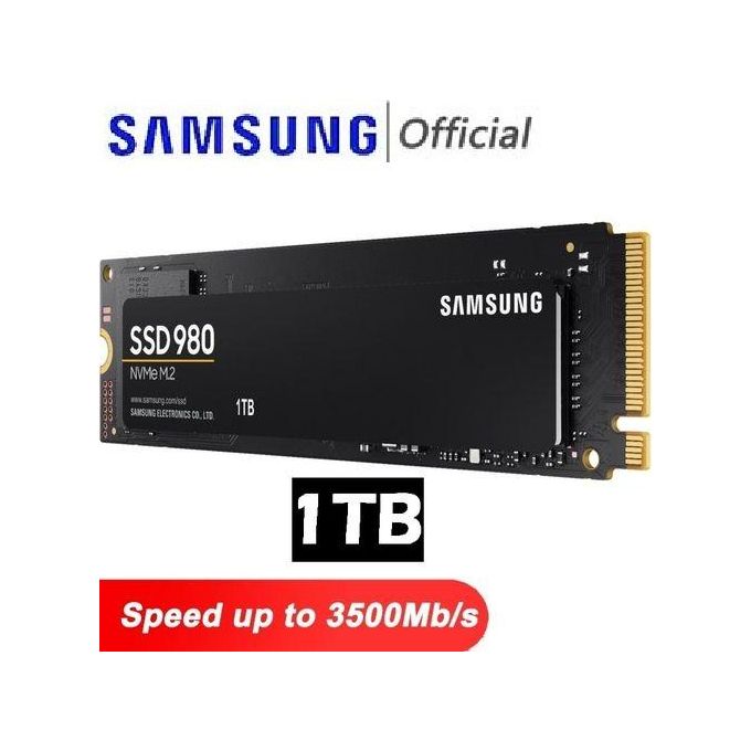 Samsung SSD 980 M.2 PCIe 3.0 NVMe 1TB - Contrôle Thermique Intelligent, Avec Grande Vitesse 3500MBs
 Fiche Technique et Prix au Maroc