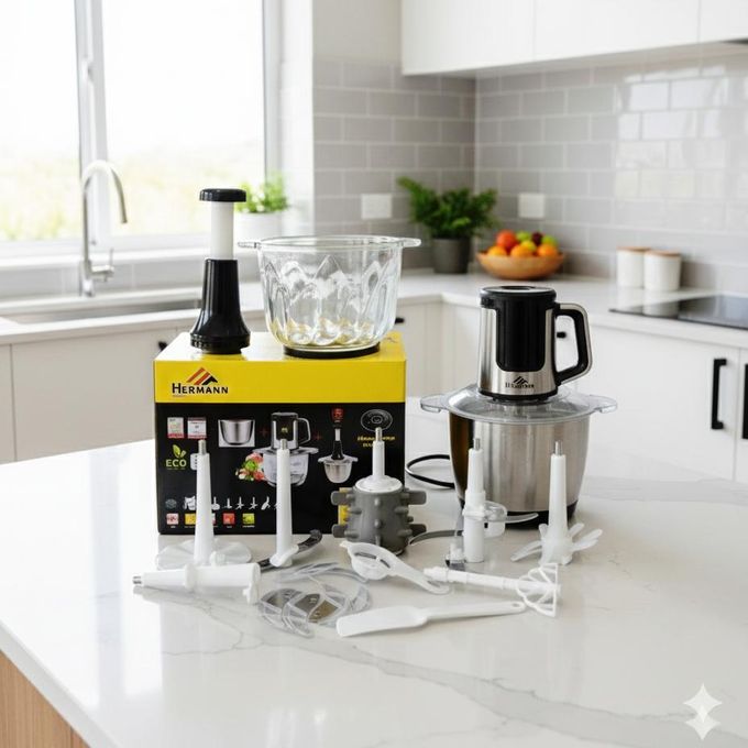 HERMANN Hachoir Électrique digital puissance 1500W – 2 Bol Inox et Verre/ 3 Litres
 Fiche Technique et Prix au Maroc