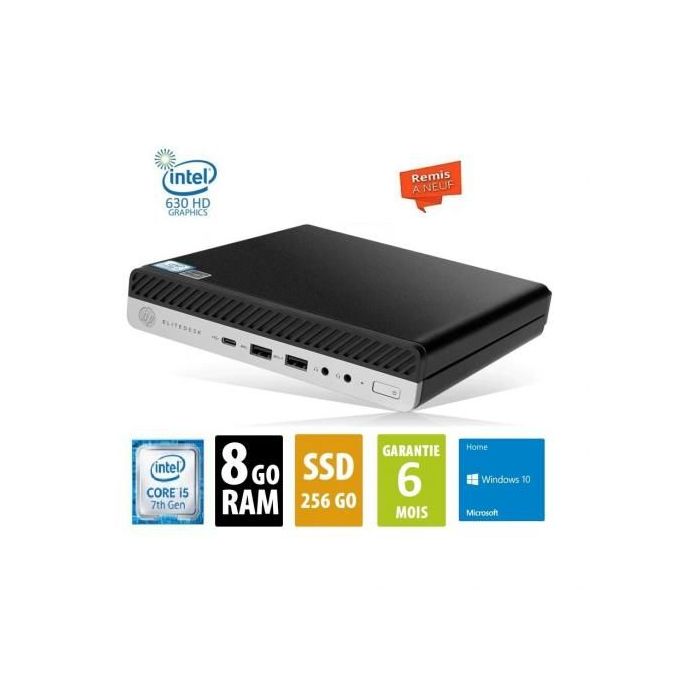 Hp Mini Pc EliteDesk 800 G3 i5 6éme génération 8Go 256Go SSD - REMIS A NEUF
 Fiche Technique et Prix au Maroc
