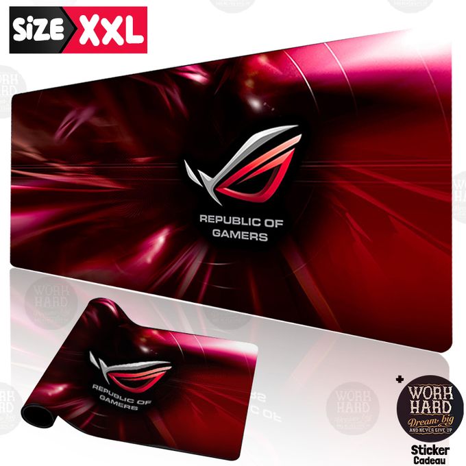 Tapis de souris XXL haute qualité pour PC,bureau Republic gamers +Sticker cadeau
 Fiche Technique et Prix au Maroc