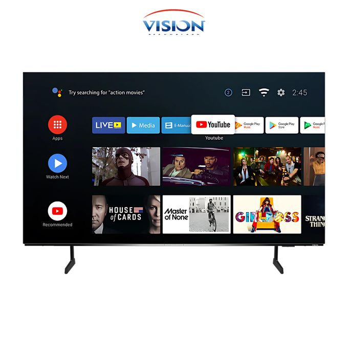 Vision Smart TV 43 pouces Android 14 – V-43SF60 - Garantie 1 Ans
 Fiche Technique et Prix au Maroc