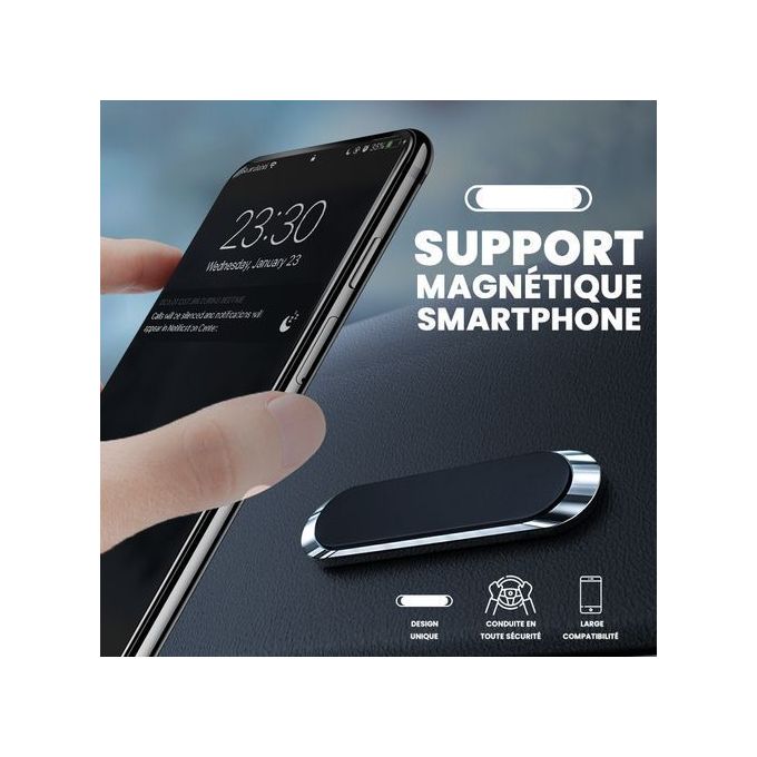 Support Magnétique pour Smartphone Rotatif pour Voiture Tableau de Bord Téléphone Aimant Mural cuisine (Silver &Noir)
 Fiche Technique et Prix au Maroc