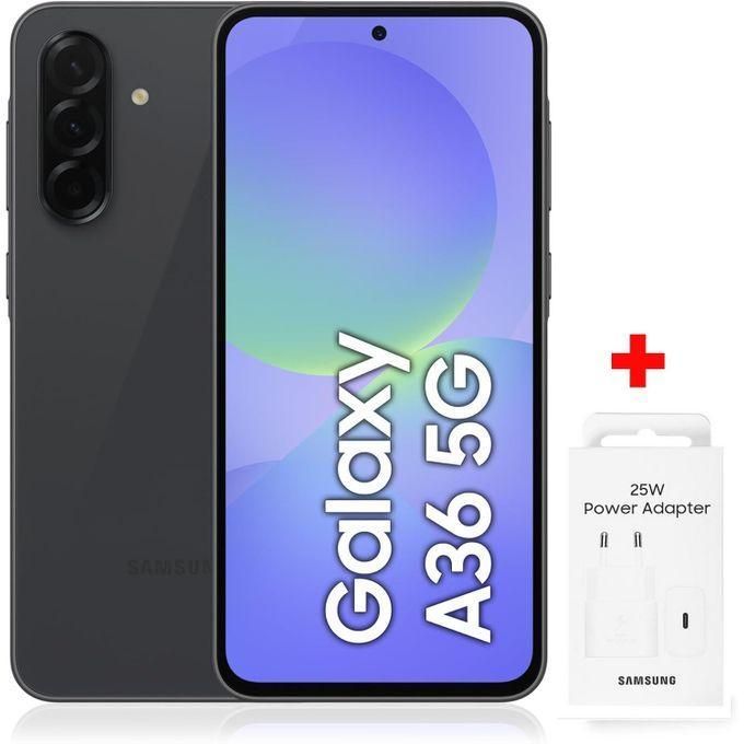 Samsung  Galaxy A36 5G - 6.7'' - (8GB - 256 GB) -50MP+12MP+5MP+/32MP -Noir+ Adapteur Rapide 25W Inclus
 Fiche Technique et Prix au Maroc