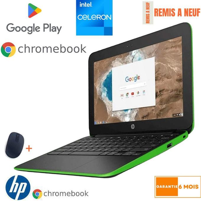 Hp Chromebook  11A G5  - 12" HD - Intel Celeron N3060 - 4GB-16 GB eMMC-REMIS A NEUF
 Fiche Technique et Prix au Maroc