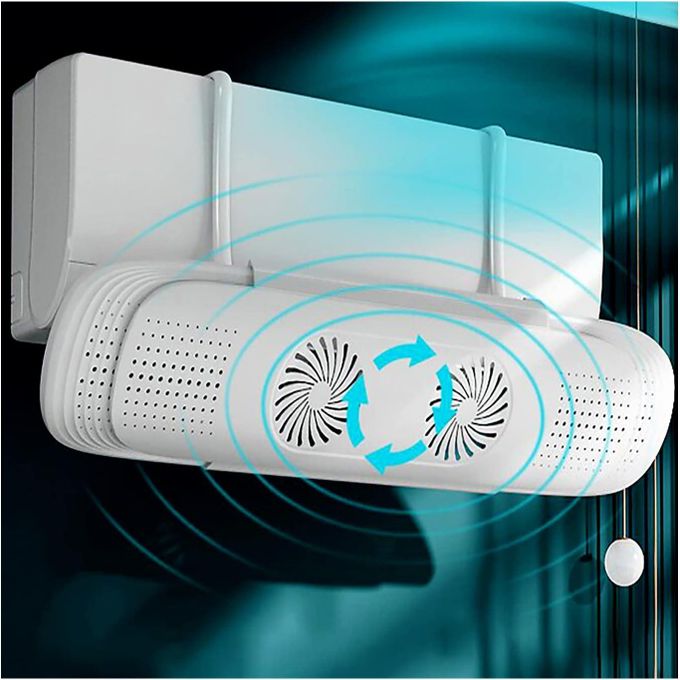 Deflecteur climatiseur avec double ventilateur, pare-vent deflecteur d'air rétractable réglable, anti-vent direct
 Fiche Technique et Prix au Maroc