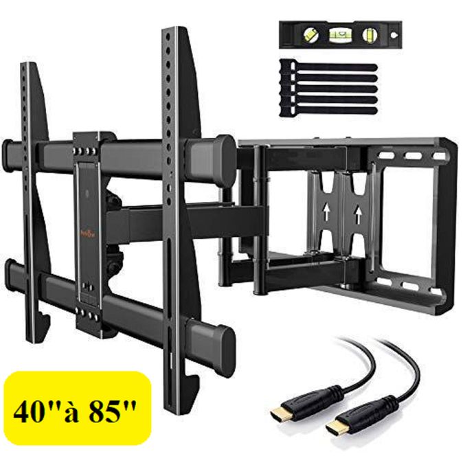 Universel Support TV  Mural Orientable Qualité  inclinable Écrans de 40" à 85"+ Cable HDMI
 Fiche Technique et Prix au Maroc