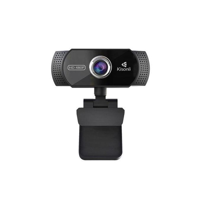 Kisonli Webcam PC-5 - HD 480p avec mise au point manuelle - Connexion USB Plug and Play - Microphone intégré
 Fiche Technique et Prix au Maroc