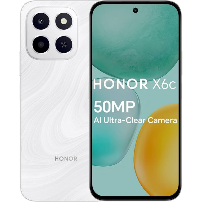 Honor X6c 6.6" - 6GB + 128GB – Moonlight White
 Fiche Technique et Prix au Maroc