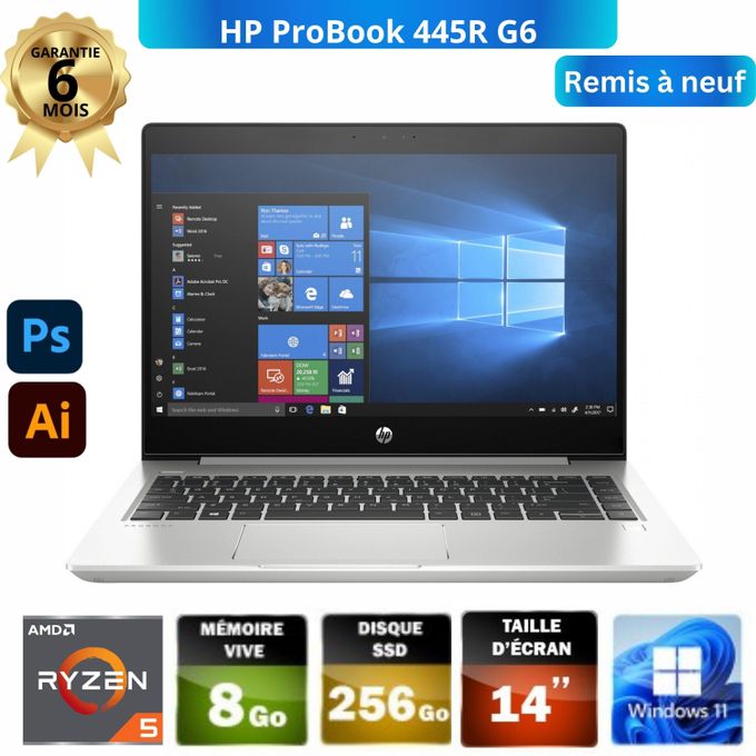 HP ProBook 445R G6 AMD Ryzen 5 3500U RAM 8Go DDR4 256Gb SSD AZERTY - REMIS A NEUF
 Fiche Technique et Prix au Maroc