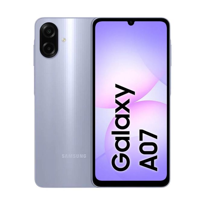 Samsung Galaxy A07 – 6.7" – 128 Go – 4 Go RAM – Helio G99 – 5000 mAh/25W – 50MP – Light Violet
 Fiche Technique et Prix au Maroc