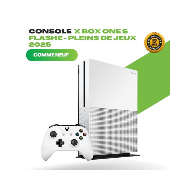 Microsoft Xbox One S Flashé – Console Remise à Neuf avec Plein de Jeux 2025
 Fiche Technique et Prix au Maroc
