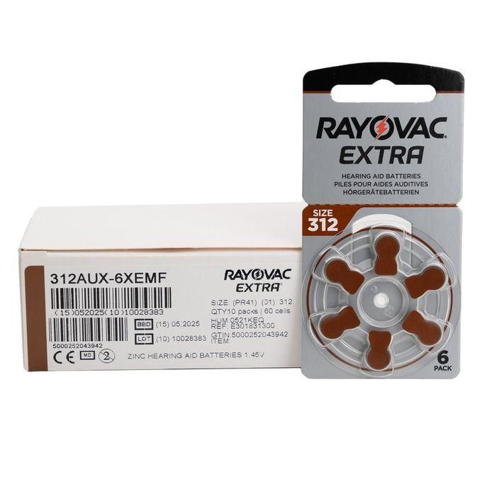 Rayovac 60 piles auditives 312 Extra advanced / pile auditive PR41 / piles pour appareils auditifs 
 Fiche Technique et Prix au Maroc