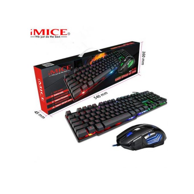 Imice PACK Clavier Souris ENSEMBLE Gamer KM-680 filaire RGB LED rétroéclairé USB
 Fiche Technique et Prix au Maroc