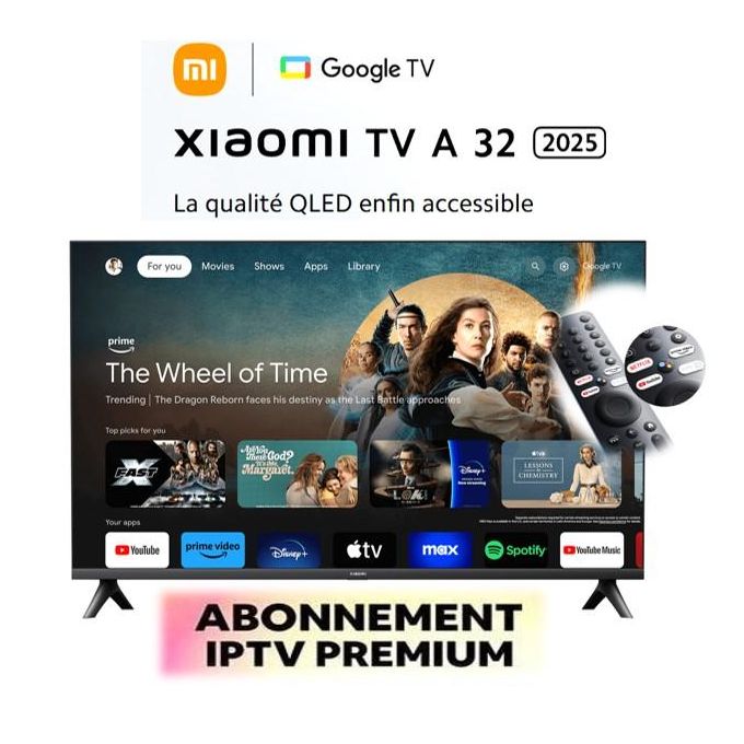 XIAOMI 32 Android TV™ 2025 Abonnent IP Station 12 Mois- Google Assistant™ Bluetooth™ Dolby Audio™
 Fiche Technique et Prix au Maroc