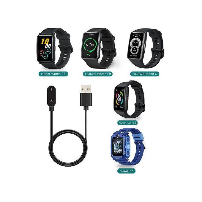 Chargeur pour Huawei Watch Fit 4 Huawei Watch Fit 3  Fit 2 Fit 1 - Huawei Band 10 / Huawei Band 9 / Band 8 / Huawei Band 7 / Band 6 / Band 5, Honor Watch 6, Honor ES (Noir ou Blanc)
 Fiche Technique et Prix au Maroc