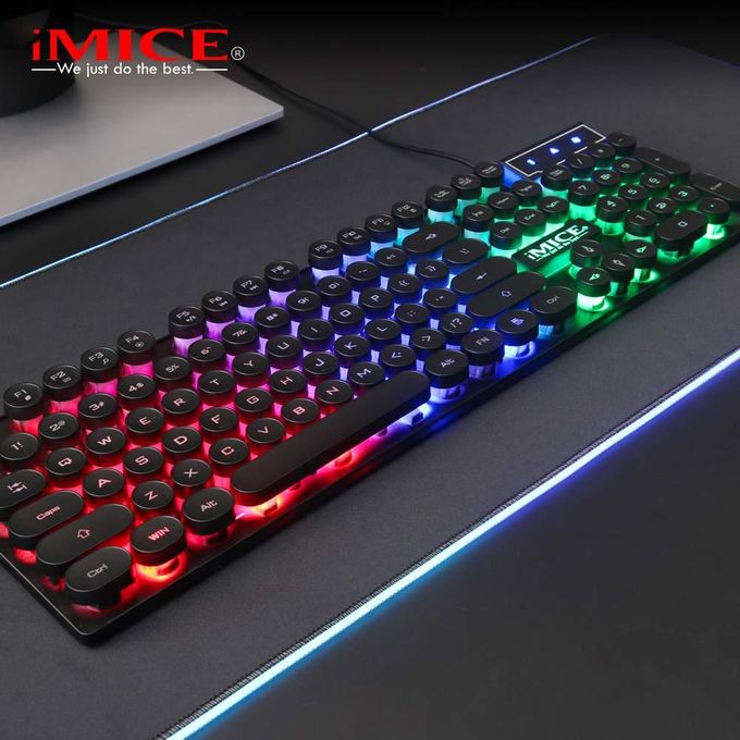 Imice AK-800 Gamer Clavier LED Rétro-Éclairage Laser AK800 Clavier Pour Jeu PC
 Fiche Technique et Prix au Maroc