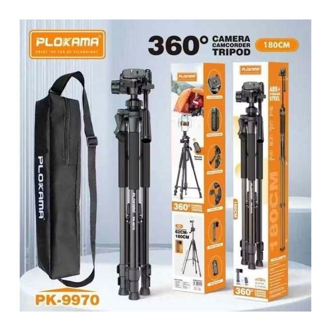 PLOKAMA Trépied Professionnel PK 9970 – Support Caméra et Smartphone jusqu’à 180 cm avec Tête Panoramique 3D, Plaque à Dégagement Rapide et Structure en Aluminium avec Télécommande Bluetooth PK-9970
 Fiche Technique et Prix au Maroc