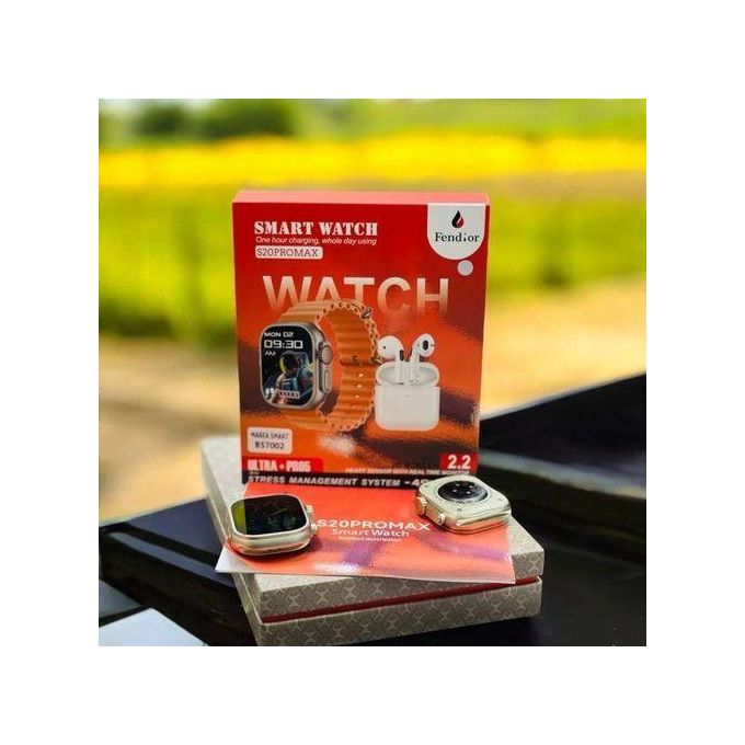 Montre intelligente S20 PRO MAX Ultra + écouteurs, NFC, pression artérielle, sport + écouteurs
 Fiche Technique et Prix au Maroc