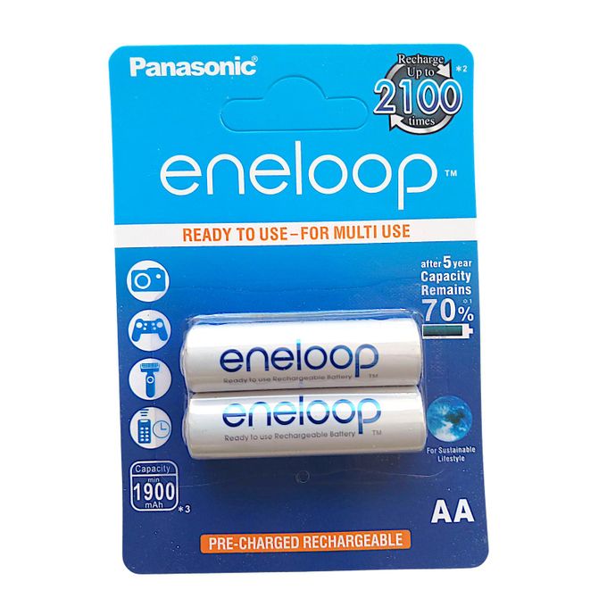 Panasonic 2 Eneloop AA 1900mAh 1.2V NI-MH piles rechargeables – Idéales pour jouets électriques, lampes de poche et appareils photo.
 Fiche Technique et Prix au Maroc