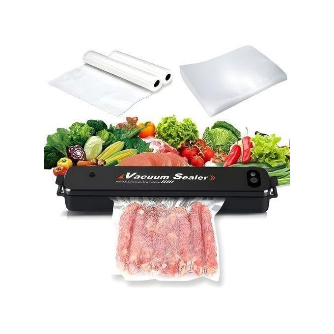 Vacuum Sealer Machine de scellage à chaud sous vide, machine de scellage de sacs en plastique, gadgets d'emballage de cuisine, conservation des aliments ménagers, avec 10 sacs
 Fiche Technique et Prix au Maroc