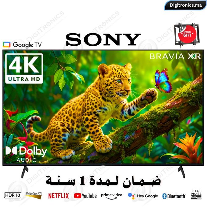 Sony 55 4K Ultra HD HDR10 Smart Google TV Processeur 4K X1 Dolby Audio + Support Gratuit, KD-55X75K
 Fiche Technique et Prix au Maroc