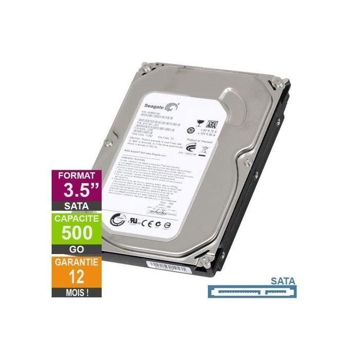 SEAGATE Disque Dur Interne SATA HDD 3.5" Pour PC Gamer , Bureau, DVR XVR ..500 GB
 Fiche Technique et Prix au Maroc