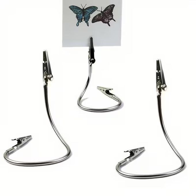 Lot de 5 pinces crocodiles à double tête en métal pour mémo et photo, support de notes
 Fiche Technique et Prix au Maroc