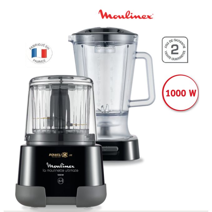 Moulinex Moulinette Ultimate XXL - Hachoir 6 en 1 - Lames Powelix - 1000W - DP815810
 Fiche Technique et Prix au Maroc