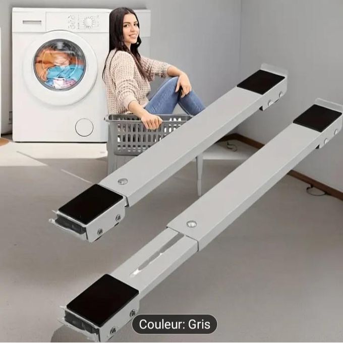 Support mobile réglable avec roulettes pour machine à laver et réfrigérateur – Anti-glisse & verrouillage sécurisé
 Fiche Technique et Prix au Maroc